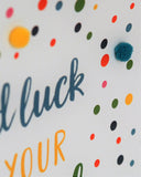 Good Luck in Nationals Card, Dots, Embellished with pompoms