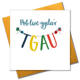 Welsh GCSE Exam Good Luck Card, Banner, Pompom Embellished