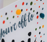 Good Luck Card, Dotty, You're off to Uni, University, Embellished with pompoms