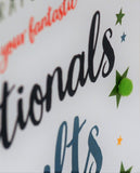 Congratulations National Exam Results Card, Star, Embellished with pompoms