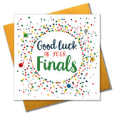 Good Luck in your Finals Card, Dots, Embellished with pompoms