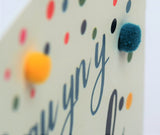 Welsh University Good Luck Card, Dotty, Off to Uni, Pompom Embellished