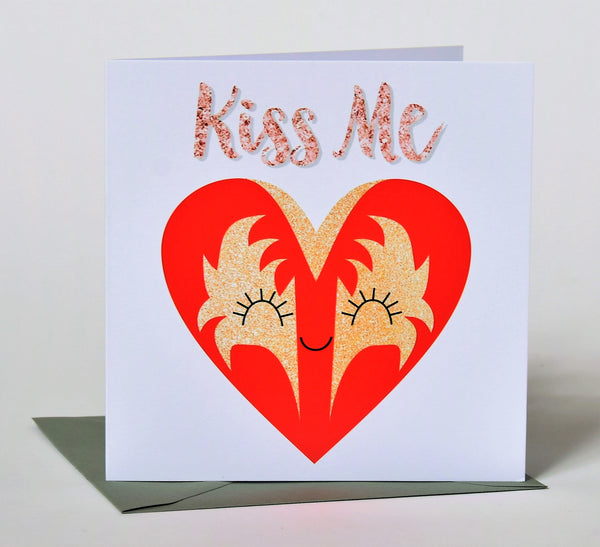 Valentine's Day Card, Rock Heart, Kiss Me