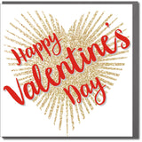Valentine's Day Card, Glittering Heart, Happy Valentine's Day