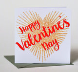 Valentine's Day Card, Glittering Heart, Happy Valentine's Day