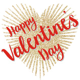 Valentine's Day Card, Glittering Heart, Happy Valentine's Day