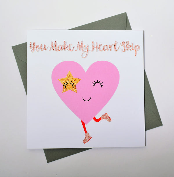 Valentine's Day Card, Love Heart, You Make My Heart Skip