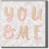 Valentine's Day Card, Marble background, You & Me