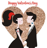 Valentine's Day Card, Tattooed lovers, Happy Valentine's Day