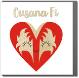 Welsh Valentine's Day Card, Rock Heart, Kiss Me