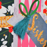 Christmas Card, Crackers, Sister, Happy Christmas, Tassel Embellished