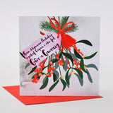 Welsh Husband & Wife Christmas Card, Gwr a Gwraig, Tassel Embellished