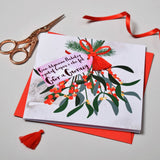 Welsh Husband & Wife Christmas Card, Gwr a Gwraig, Tassel Embellished