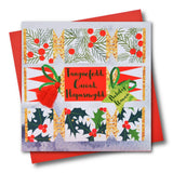 Welsh Christmas Card, Nadolig Llawen, Peace Love and Joy, Tassel Embellished