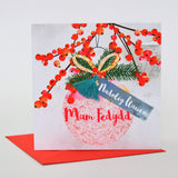 Welsh Godmother Christmas Card, Nadolig Llawen Mam Fedydd, Tassel Embellished
