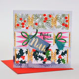 Welsh Niece Christmas Card, Nadolig Llawen Nith, Cracker, Tassel Embellished