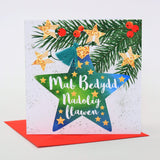 Welsh Godson Christmas Card, Nadolig Llawen Mab Bedydd, Tassel Embellished