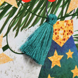 Welsh Godson Christmas Card, Nadolig Llawen Mab Bedydd, Tassel Embellished