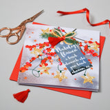 Welsh Christmas Card, Nadolig Llawen, To all of you, Tassel Embellished