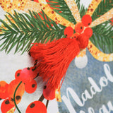 Welsh Christmas Card, Nadolig Llawen, To all of you, Tassel Embellished