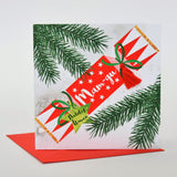 Welsh Grandma Christmas Card, Nadolig Llawen Mam-gu, Cracker, Tassel Embellished
