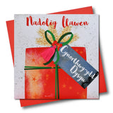 Welsh  Teaching Assistant Christmas Card, Nadolig Llawen, Tassel Embellished