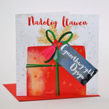 Welsh  Teaching Assistant Christmas Card, Nadolig Llawen, Tassel Embellished