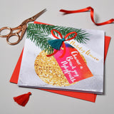 Welsh Sister & Brother in law Christmas Card, Nadolig Llawen, Tassel Embellished