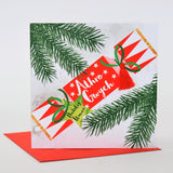 Welsh Male Teacher Christmas Card, Nadolig Llawen Athro, Tassel Embellished