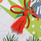 Welsh Christmas Card, Nadolig Llawen, Cracker, Tassel Embellished