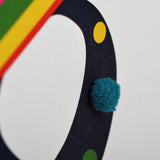 Birthday Card, Age 8 - Blue, 8 Today, Happy Birthday, Embellished with pompoms