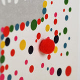 Christening Baptism Card, Cross and Dove, with love, Embellished with pompoms