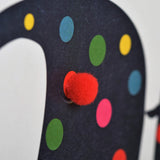 Birthday Card, Age 9 - Blue, Happy 9th Birthday, Embellished with pompoms