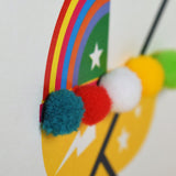 Baby Card, Rainbow Pram, Welcome to the world Baby!, Embellished with pompoms