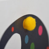 Birthday Card, Age 2 - Blue, 2 Today, Embellished with colourful pompoms