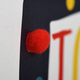 Birthday Card, Age 5 - Blue, 5 Today, Hooray!!!, Embellished with pompoms