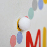 Baby Card, Colour Dots, Mum and Dad to Be Good Luck, Embellished with pompoms