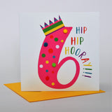 Birthday Card, Age 6 - Pink, Hip Hip Hoorah!!!, Embellished with pompoms