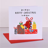 Christmas Card, Presents, From All of Us to All of You, Embellished with pompoms
