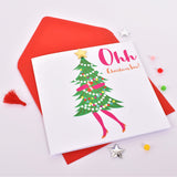 Christmas Card, Ohh Christmas Tree! Embellished with a shiny padded star