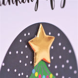 Christmas Card, Snow Globe, Thinking of You, Embellished with a padded star