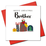 Christmas Card, Pile of Presents, Brother, Embellished with pompoms