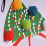 Christmas Card, Christmas Tree on Car, Embellished with colourful pompoms
