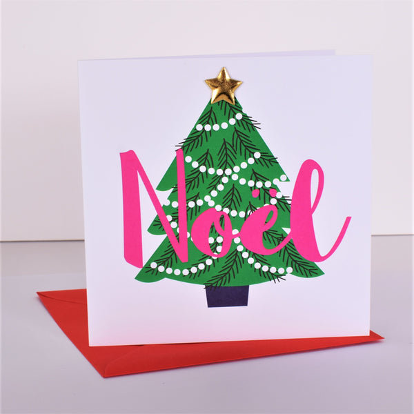 Christmas Card, Christmas Tree, Noel, Embellished with a shiny padded star