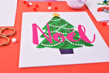Christmas Card, Christmas Tree, Noel, Embellished with a shiny padded star