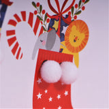 Christmas Card, Christmas Stockings, Daddy, Embellished with pompoms