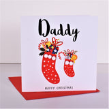 Christmas Card, Christmas Stockings, Daddy, Embellished with pompoms