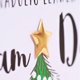 Welsh Mum & Dad Christmas Card, Nadolig Llawen, padded star embellished