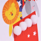 Welsh Baby 1st Christmas Card, Nadolig Llawen, Embellished with Pompoms