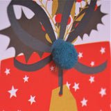 Welsh Granny & Grandad Christmas Card, Mam-gu a Tad-cu, Embellished with Pompoms